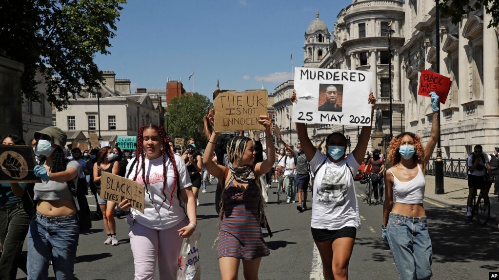 Biểu tình ở London hôm 31/05/2020.