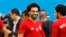 Mohamed Salah lors de l'entraînement à la veille du match entre la Russie et l'Egypte, Russie, le 18 juin 2018. 