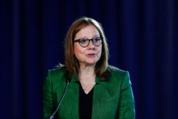 FILE - In this July 16, 2019, file photo General Motors Chairman and Chief Executive Officer Mary Barra speaks during the opening of their contract talks with the United Auto Workers in Detroit.