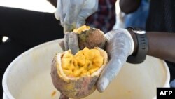 FILE: A man prepares compote made of maad, from the Saba Senegalensis vine that grows wild and is common to the Sahel, in a street in Dakar on June 13, 2023.