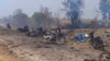 FILE - This photo provided by the Kyunhla Activists Group shows aftermath of an airstrike in Pazigyi village in Sagaing Region's Kanbalu Township, Myanmar, April 11, 2023. 