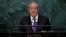 FILE - Uzbekistan's Minister for Foreign Affairs Abdulaziz Kamilov addresses the United Nations General Assembly, at U.N. headquarters, Sept. 23, 2016. Taliban and Uzbek officials say the head of the Taliban's political office in Qatar led a delegation to Uzbekistan to meet senior Foreign Ministry officials in a rare diplomatic foray, and the strongest sign yet of the insurgency's increasing political presence in the region. 