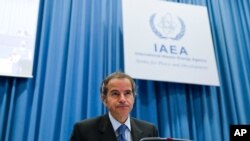 FILE - Director General of the International Atomic Energy Agency (IAEA) Rafael Mariano Grossi from Argentina, is seen before the start of a IAEA Board of Governors Meeting at the Vienna International Center in Vienna, Austria, June 7, 2021. 