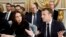 French President Emmanuel Macron and New Zealand's Prime Minister Jacinda Ardern attend a meeting at the Elysee Palace, May 15, 2019 in Paris. Several world leaders and tech bosses are meeting to find ways to stop acts of violent extremism from being shown online.