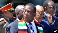 UMnangagwa ngesikhathi esemhlangagweni weAfrican Union Summit.