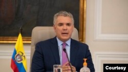 El presidente colombiana Iván Duque, durante el programa televisivo diario ‘Prevención y Acción’. [Foto: Presidencia de Colombia]