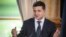 Ukrainian President Volodymyr Zelenskiy, delivers a speech during a press conference with French President Emmanuel Macron, at the Elysee Palace, in Paris, June 17, 2019.