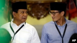 Calon presiden Prabowo Subianto dan Cawapres Sandiaga Uno (foto: dok). 