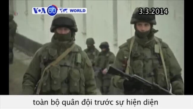 Ukraina huy động quân đội trước sự hiện diện của Nga ở Crimea (VOA60)