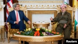 Keri u razgovoru sa predsednikom regionalne kurdistanske vlade Masudom Barzanijem u Irbilu