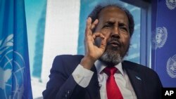 FILE — Somalia's President Hassan Sheikh Mohamud at the United Nations, December 12, 2023. On September 13, Somali secured a $4.5 billion debt relief deal from its international creditors, which will allow the nation to develop economically and take on new projects. 