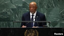 Namibia’s President Mbumba talks with VOA’s Peter Clottey