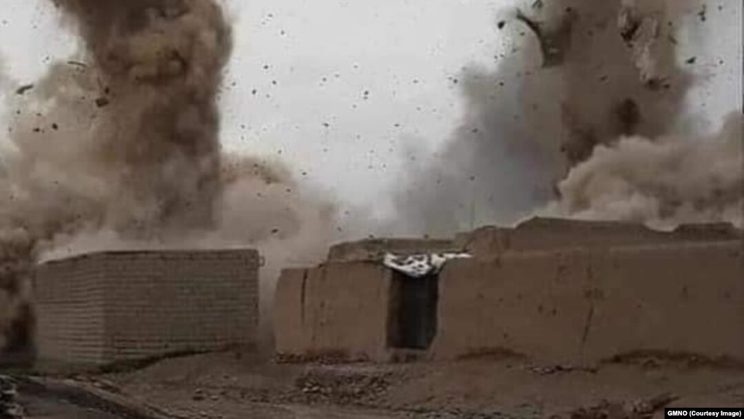 وێنەیەک هاوکاتی تەقینەوەکەی هەرێمی گۆر