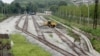 FILE - Construction along railway lines linking tracks in Rason in far northeastern North Korea with Russian rail lines, Aug 20, 2012.