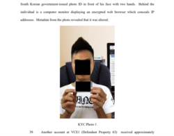 미 검찰이 공개한 한국인 신분 도용 피해자 추정 인물의 사진. 북한 해커들이 가상화폐 거래소의 ‘고객확인의무(KYC)’ 절차를 통과하기 위해 이 사진을 이용했다는 게 검찰의 설명이다.