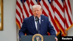 2026년 7월 6일, 미국 워싱턴 D.C. 백악관 로즈가든 클럽 오찬에서 연설 중인 도널드 트럼프 미국 대통령.