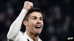 Cristiano Ronaldo saat laga 16 besar Liga Champions UEFA antara Juventus dan Atletico Madrid, di stadion Juventus, di Turino, Italia, 12 Maret 2019. (Foto: AFP)