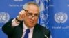 FILE - United Nations spokesman Stephane Dujarric fields questions, at U.N. headquarters, June 20, 2017.