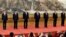 第19届中共中央政治局常委：(从左至右)韩正、王沪宁、栗战书、习近平、李克强、汪洋、赵乐际。