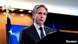 FILE PHOTO: U.S. Secretary of State Blinken speaks about Russia and Ukraine at State Department in Washington