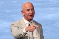 FILE - Amazon founder Jeff Bezos speaks during the JFK Space Summit at the John F. Kennedy Presidential Library in Boston, June 19, 2019.