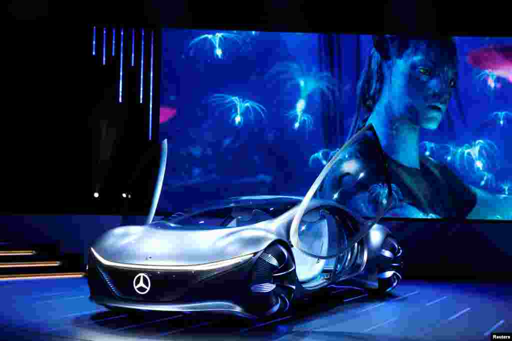 The Mercedes-Benz Vision AVTR concept car, inspired by the Avatar movie, is displayed during the 2020 CES in Las Vegas, Nevada, Jan. 6, 2020.