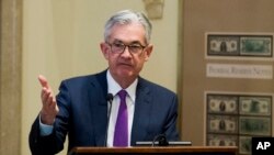 Gubernur Bank Sentral AS (Federal Reserve) Jerome Powell berbicara dalam pertemuan dewan gubernur bank sentral di Washington, 29 November 2018.