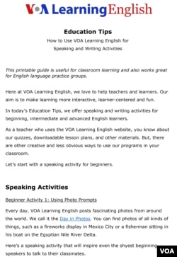 How to Use VOA Learning English for Speaking, Writing