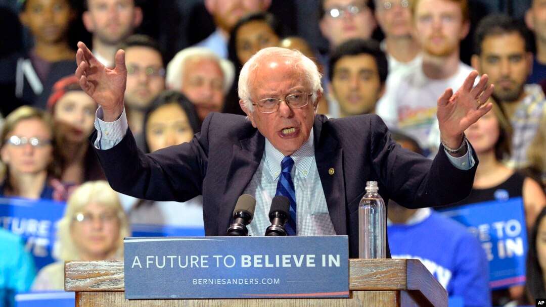 FILE - Democratic presidential candidate Sen. Bernie Sanders speaks to a gathering of supporters during a campaign rally. Sanders won 51 percent of the vote in West Virginia.
