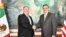 Photo released by the Mexican Foreign Ministry shows Mexican Foreign Minister Marcelo Ebrard, right, shaking hands with US Secretary of State Mike Pompeo during a meeting in Mexico City, July 21, 2019. 