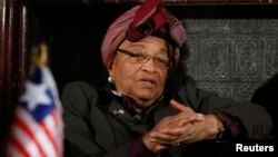 FILE - Liberian President Ellen Johnson-Sirleaf.