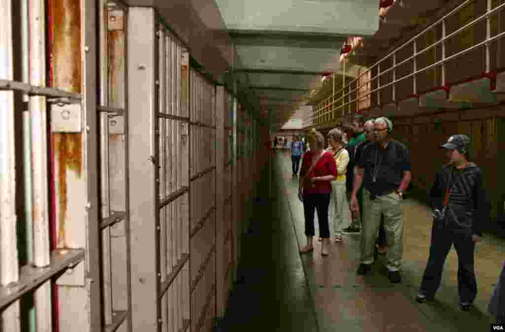 Tourists can weave in and out of cells guided by an audio tour told by the actual voices of former inmates, guards and others that lived on the island.