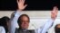 Former Pakistani prime minister and head of the Pakistan Muslim League-N (PML-N) Nawaz Sharif waves to supporters after his party victory in general election in Lahore, May 11, 2013.