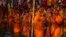 Hindu devotees gather by the river Brahmaputra and offer prayers to the setting sun during Chhath festival in Guwahati, northeastern Assam state, India, Nov. 7, 2024. 