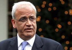 FILE - Palestinian chief negotiator Saeb Erekat.