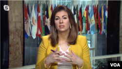 U.S. State Department spokesperson Morgan Ortagus speaks to VOA via Skype on May 21, 2020.