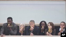 Carl Lewis blowing the whistle on hunger in Rome to launch the UN's 1 Billion Hungry Project.