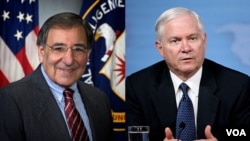 Direktur CIA, Leon Panetta (kiri) dan Menteri Pertahanan Robert Gates.