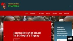 A screenshot of the African Union's newly-launched website to track threats to African journalists. (Courtesy AU)