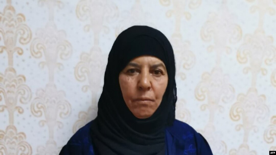 This handout undated picture taken and released by the press service of the Turkish Government, shows Rasmiya Awad, believed to be the sister of slain Islamic State leader Abu Bakr al-Baghdadi, at an unknown location.