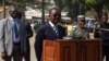 FILE - Alexandre-Ferdinand Nguendet, head of the Central African Republic's transitional assembly, is seen giving a speech in Bangui, Jan. 13, 2014.