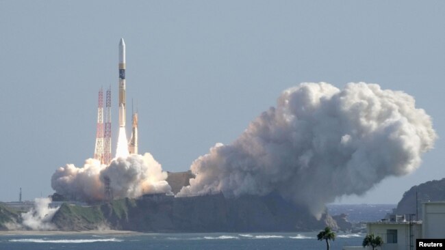 FILE - H-IIA rocket carrying the national space agency's moon lander is launched at Tanegashima Space Center in Japan ion Sept. 7, 2023. Japan announced Feb. 13, 2024, it will postpone the launch of the H3 rocket scheduled for this week. (Kyodo/via REUTERS)