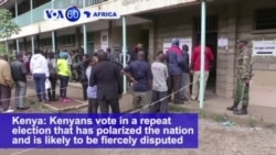 VOA60 Africa - Lower Voter Turnout, Clashes Mark Kenya’s Presidential Poll Re-run