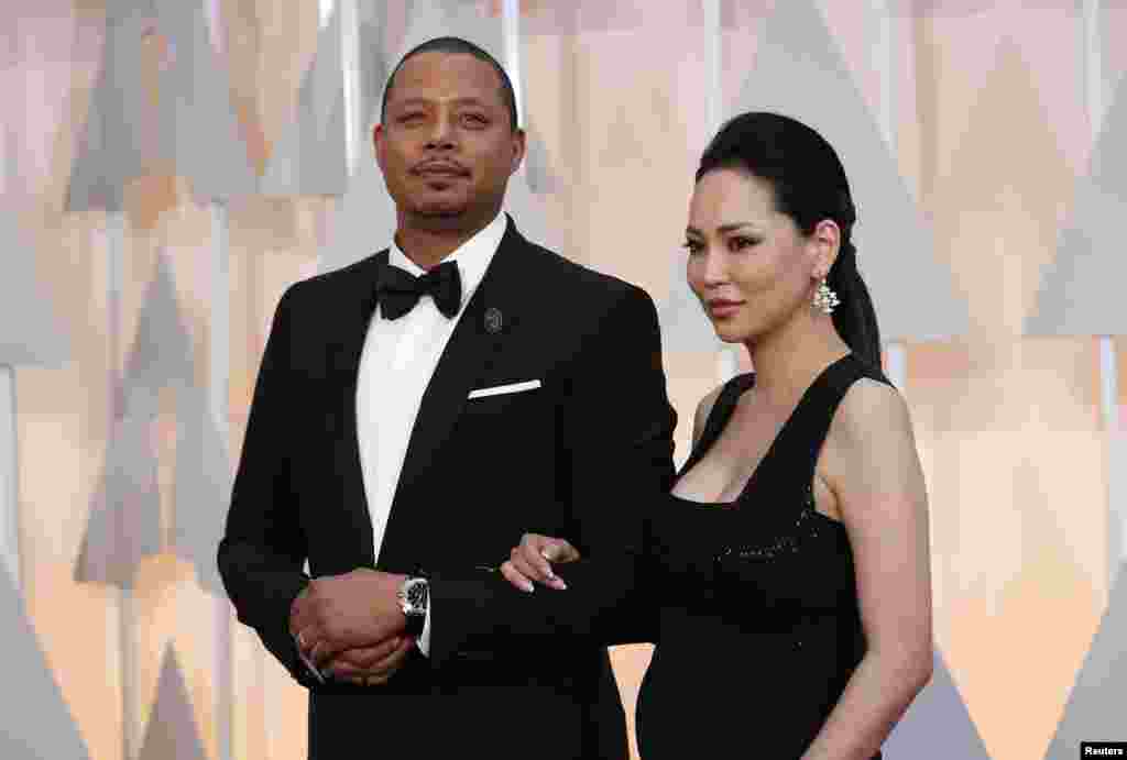 Actor Terrence Howard com a mulher Mira