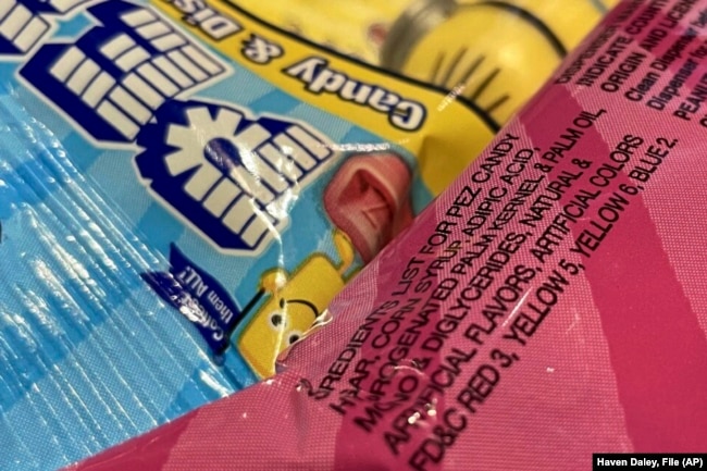 FILE - Pez candy, which contains red dye no. 3, is on display at a store in Lafayette, Calif., March 24, 2023.