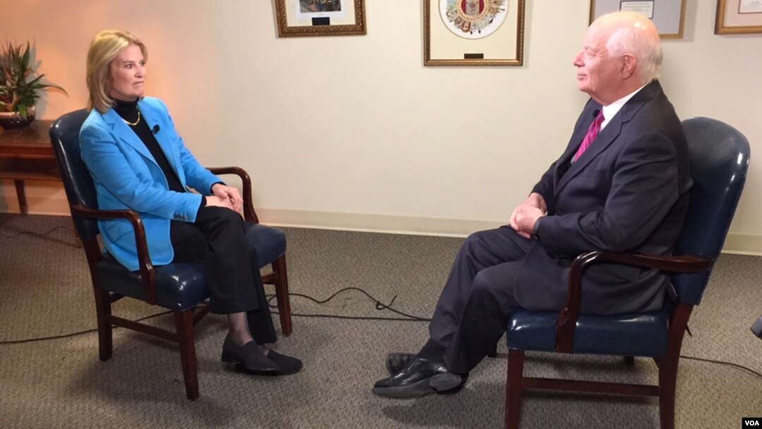 Senator Ben Cardin (D-MD), the highest-ranking Democrat on the Senate Foreign Relations Committee talks to VOA contributor Greta Van Susteren, Friday, Jan. 5, 2018 in Washington, D.C. (Photo: D. Furtrowsky / VOA) 
