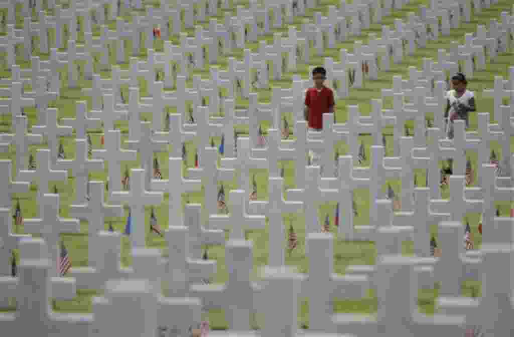 El Cementerio Americano, en Manila, Filipinas, contiene el mayor número de soldados estadounidenses caidos en la Segunda Guerra Mundial.