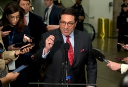 Jay Sekulow, personal attorney to President Donald Trump, speaks to reporters during the impeachment trial on charges of abuse of power and obstruction of Congress, on Capitol Hill in Washington, Jan. 23, 2020.