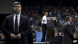 President Barack Obama speaks at the University of North Carolina at Chapel Hill, April 24, 2012.