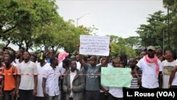 Des manifestants contre la gouvernance du président George Weah à Monrovia le 7 juin 2019.